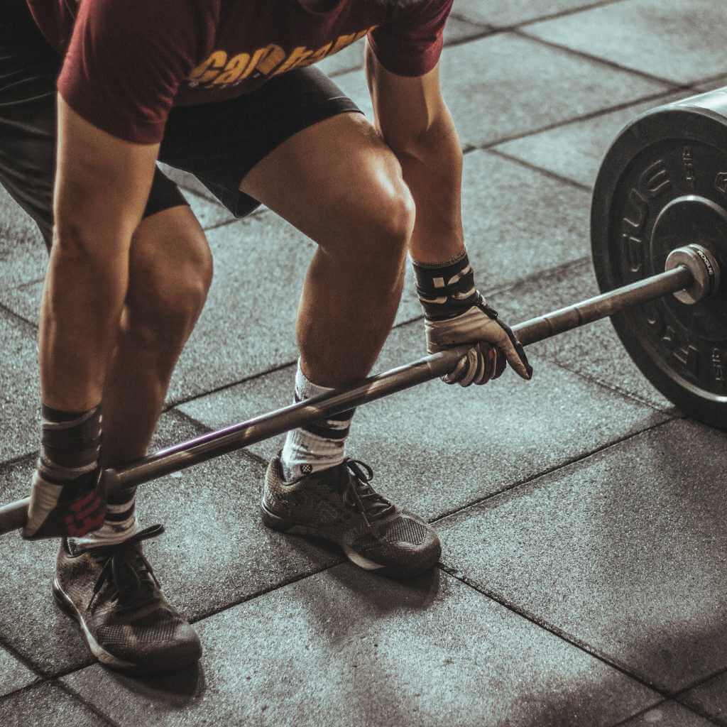 Person About To Deadlift